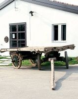 Carro da trasporto agricolo a quattro ruote, di legno